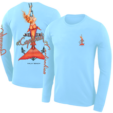 Load image into Gallery viewer, Anchors Away Palm Beach - Blue, Mermaid Design, Mens Crew Neck Long Sleeve
