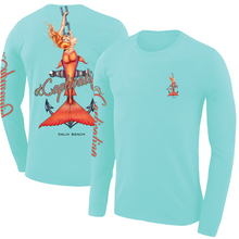 Load image into Gallery viewer, Anchors Away Palm Beach - Seafoam Green, Mermaid Design, Mens Crew Neck Long Sleeve
