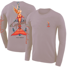 Load image into Gallery viewer, Anchors Away Palm Beach - Sand Brown, Mermaid Design, Mens Crew Neck Long Sleeve
