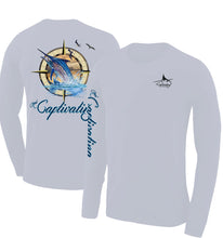 Load image into Gallery viewer, Compass Design - Light Grey, Mens Crew Neck Long Sleeve
