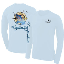 Load image into Gallery viewer, Compass Design - Light Blue, Mens Crew Neck Long Sleeve
