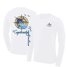 Load image into Gallery viewer, Compass Design - White, Mens Crew Neck Long Sleeve
