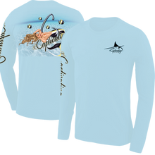 Load image into Gallery viewer, Angelina - Light Blue, Mermaid Pin-Up Design, Mens Crew Neck Long Sleeve
