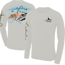 Load image into Gallery viewer, Angelina - Sand Colored, Mermaid Pin-Up Design, Mens Crew Neck Long Sleeve
