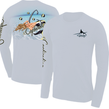 Load image into Gallery viewer, Angelina - Grey, Mermaid Pin-Up Design, Mens Crew Neck Long Sleeve
