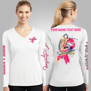 Pink Ladies - Women's Customizable Breast Cancer Support V-Neck